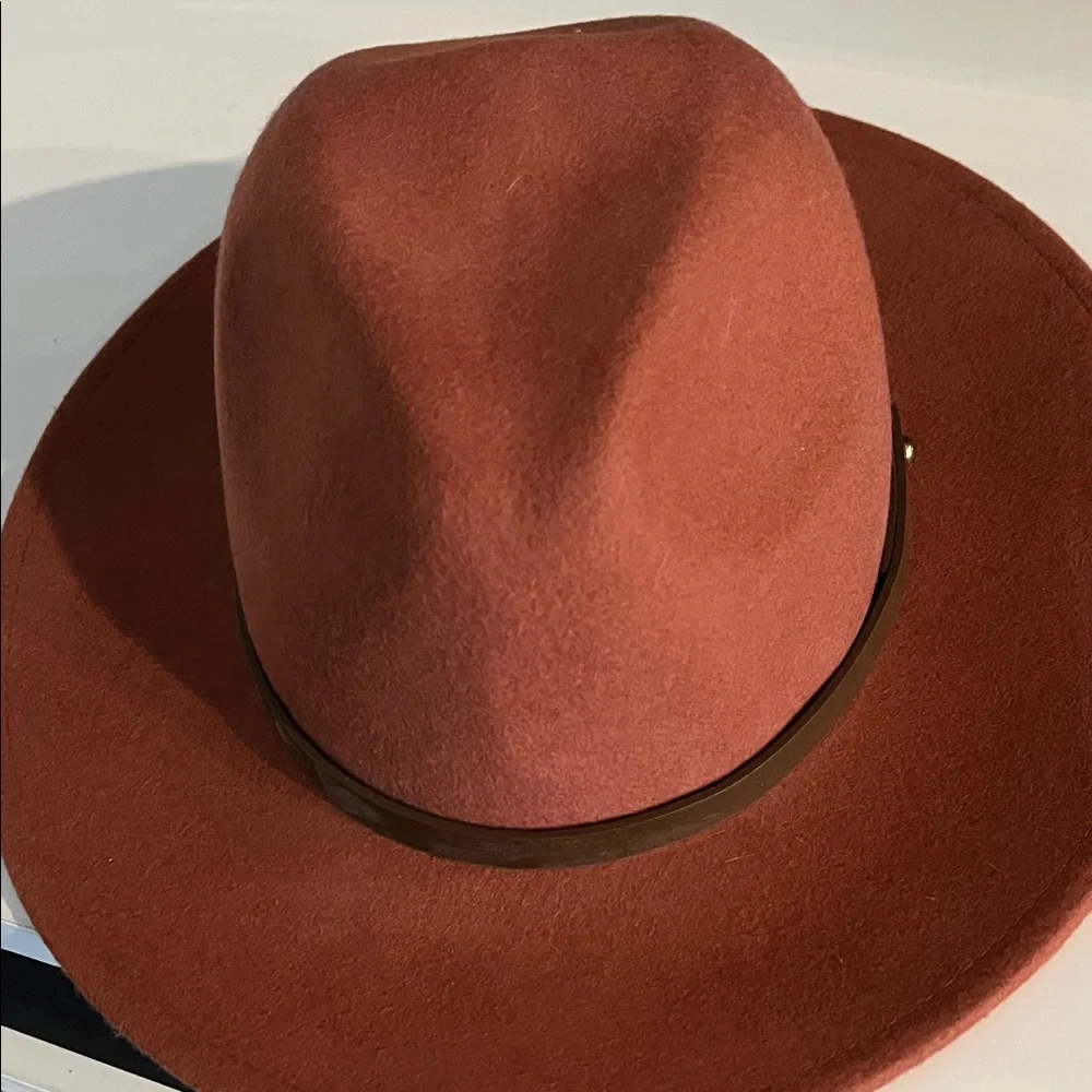 Altar'd State Terracotta Wide-Brim Fedora Hat. 100% Wool Minimalist Quite Luxury